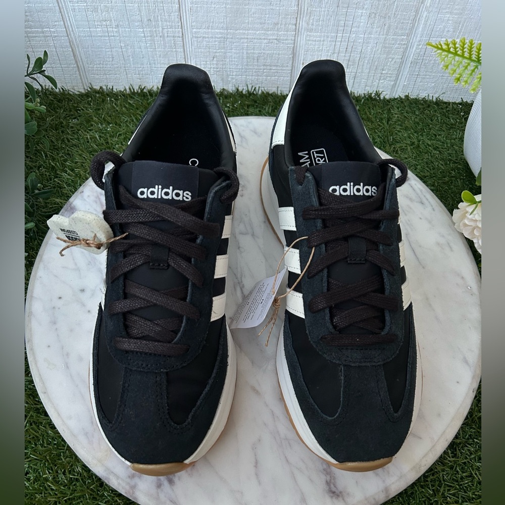 adidas RUN 7OS 2.0 SHOES Core Black / Core White / Core White women size 7 NEW - Picture 8 of 16